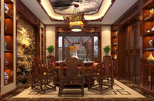 那曲温馨雅致的古典中式家庭装修设计效果图